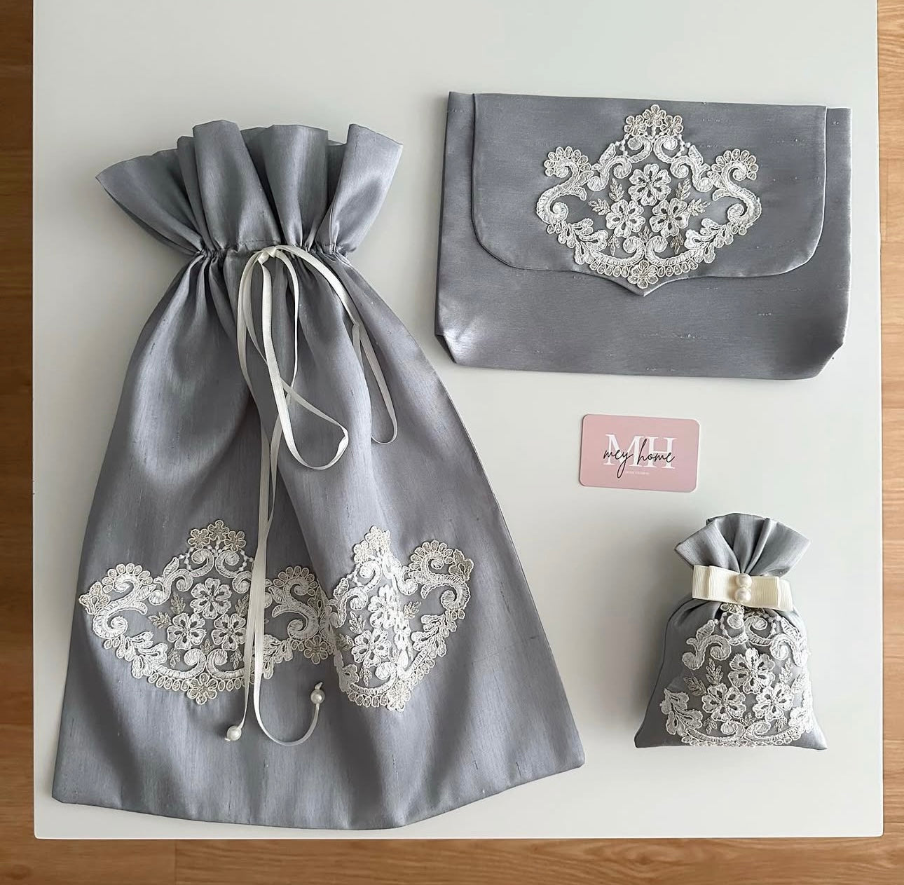 Flower basket gray set